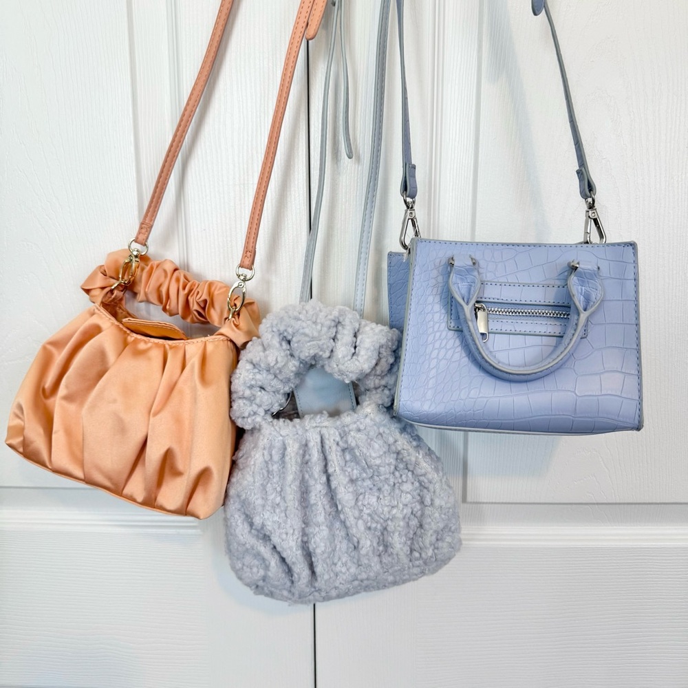 Lot of 3 NWOT Wild Fable Peach and Blue Mini Crossbody Bags - Picture 1 of 16